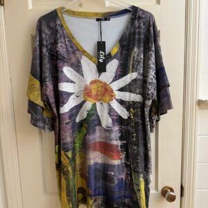 Floral shirt tunic